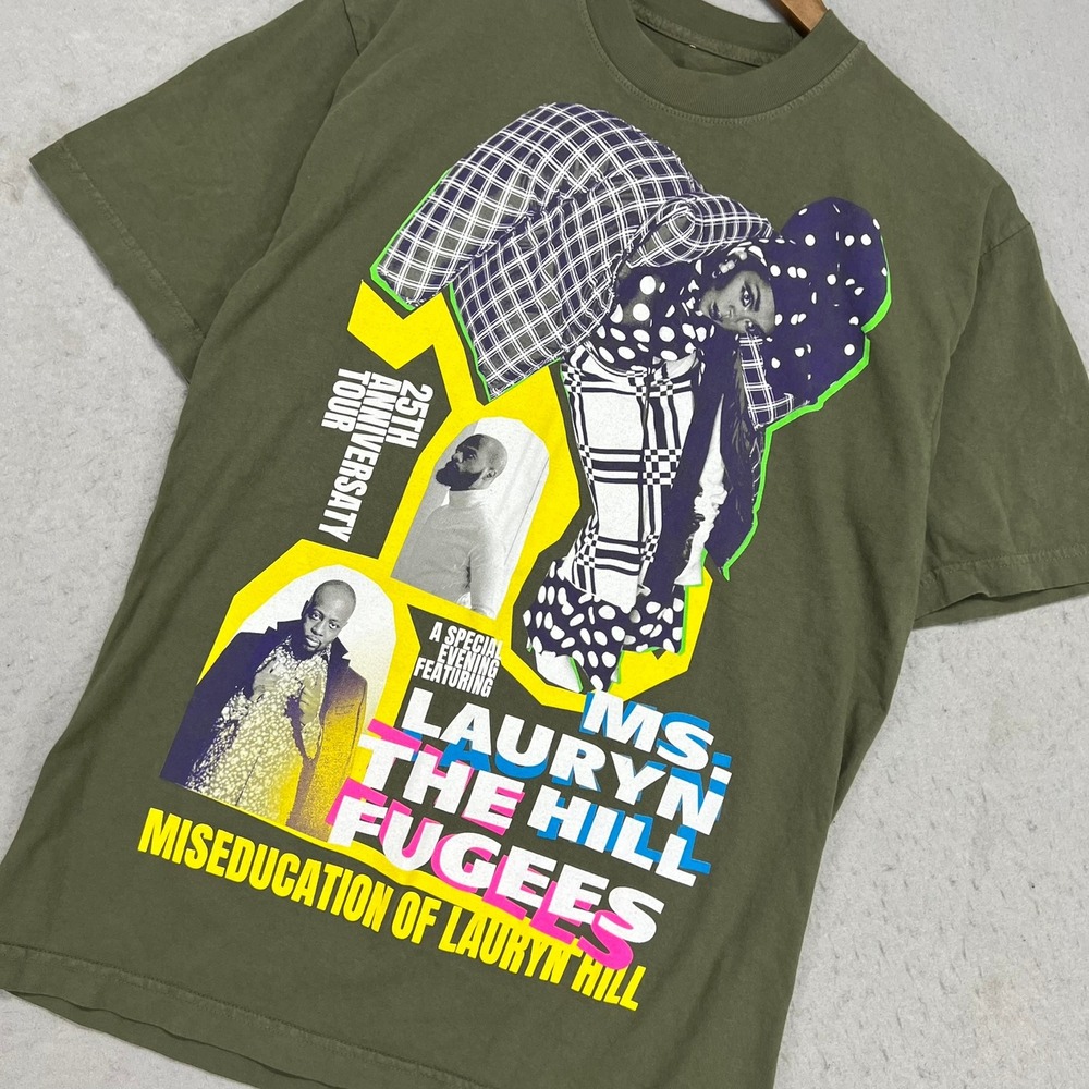 Ms Lauryn Hill The Fugees 25th Anniversary Tour T-Shirt Olive Green Mens Small